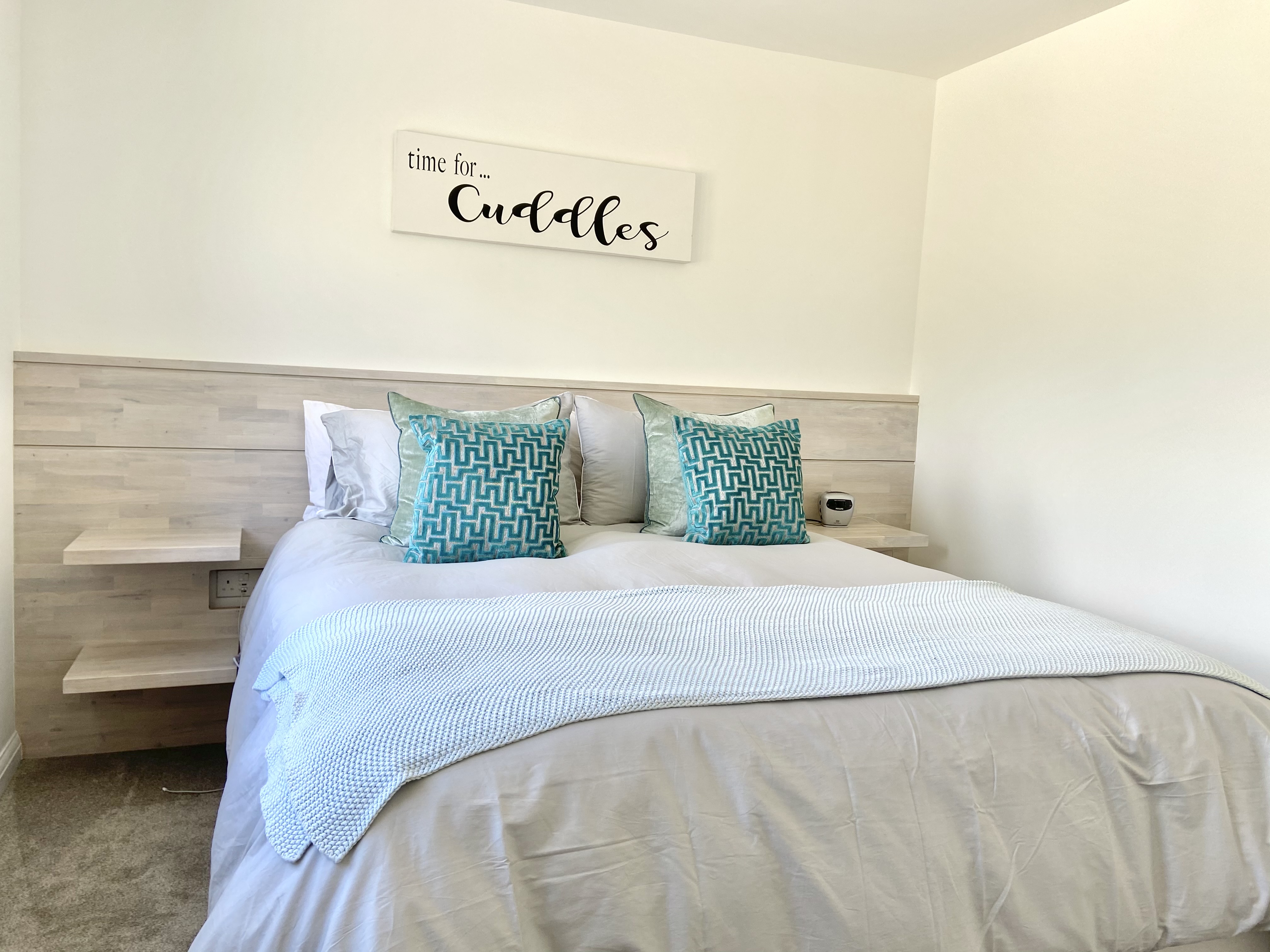 Custom made oak bed headboard